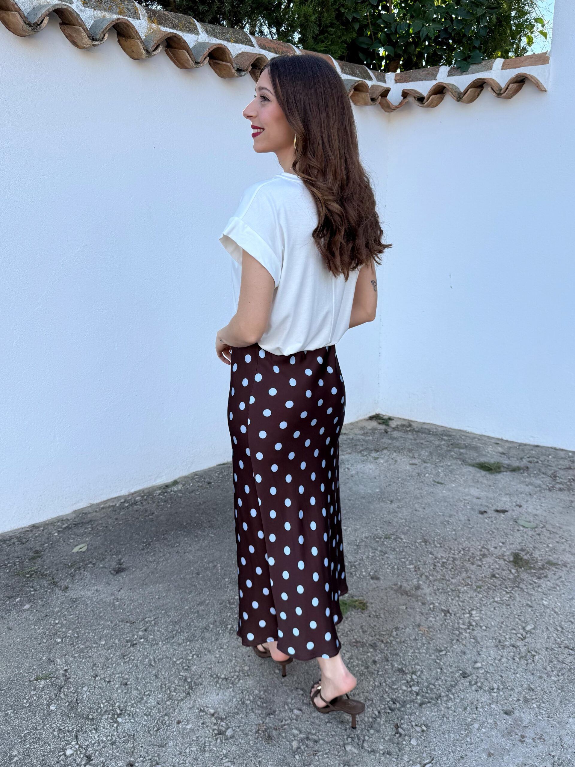 Falda Lunares Marrón/Azul - Imagen 3