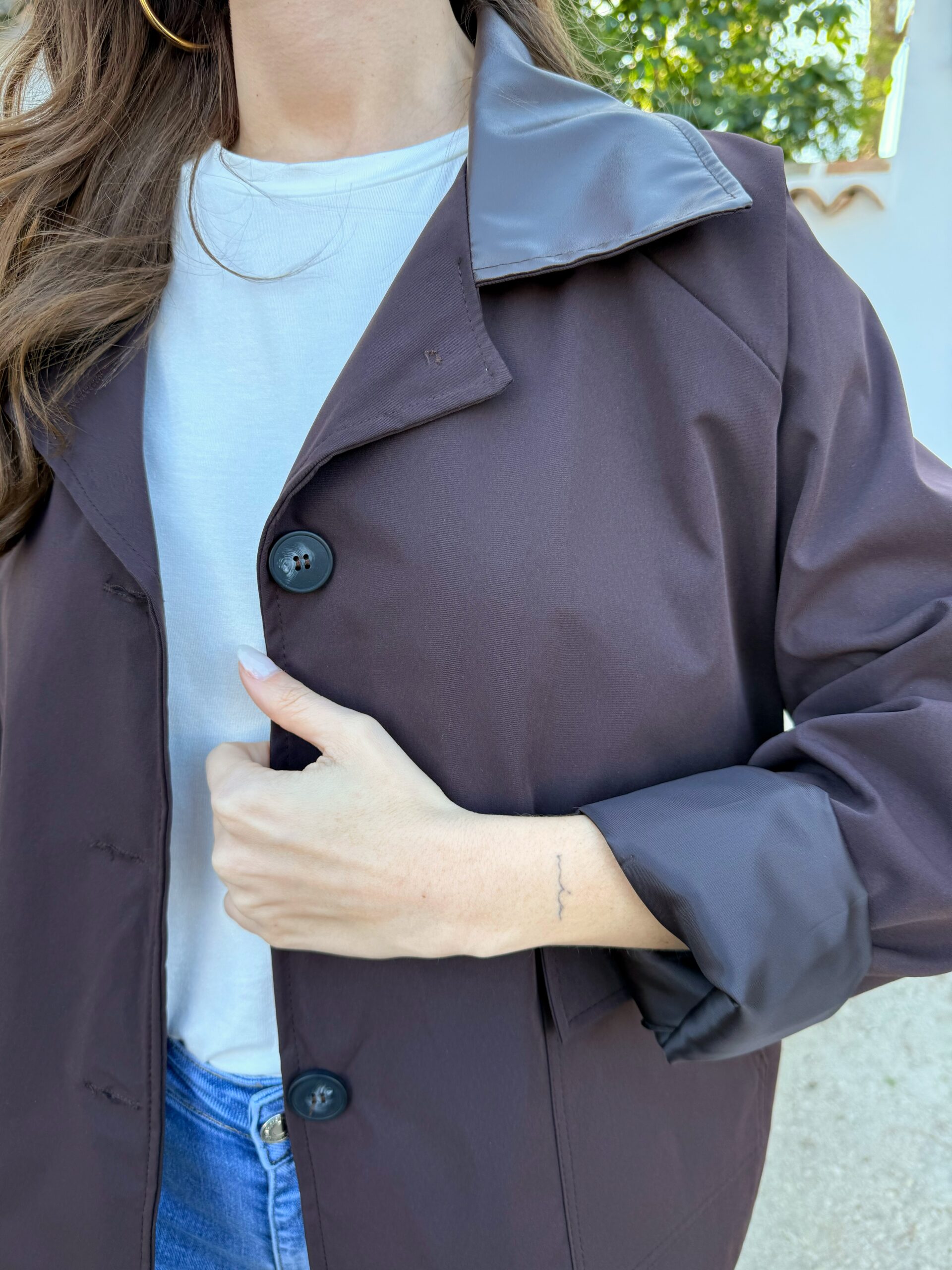 Gabardina Corta Chocolate - Imagen 2