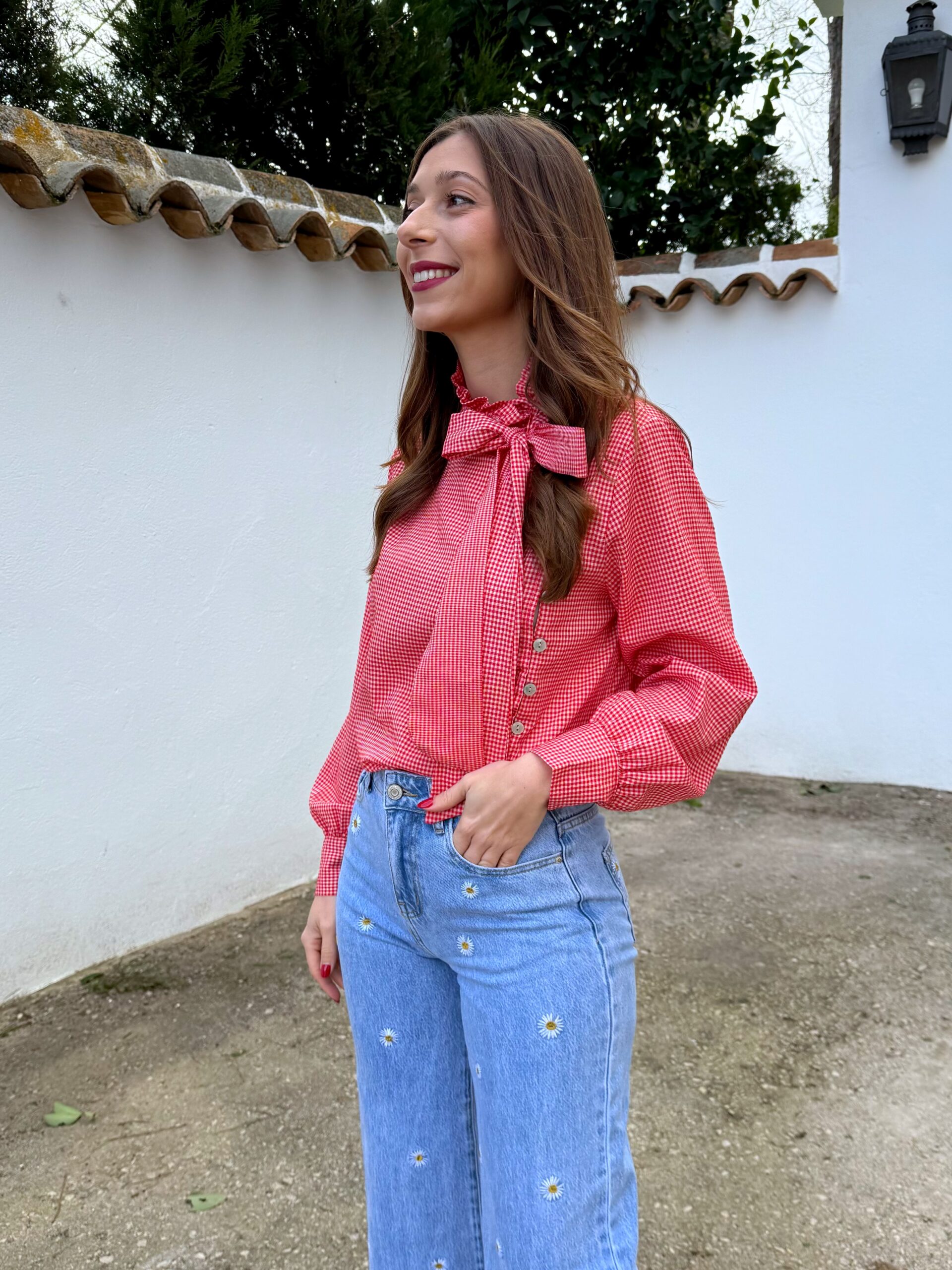 Camisa Sofía Vichy Rojo - Imagen 4