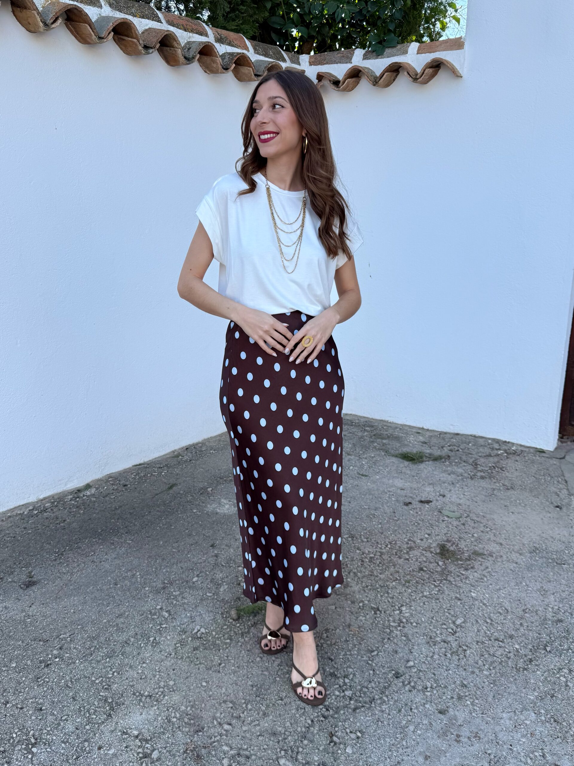 Falda Lunares Marrón/Azul - Imagen 2