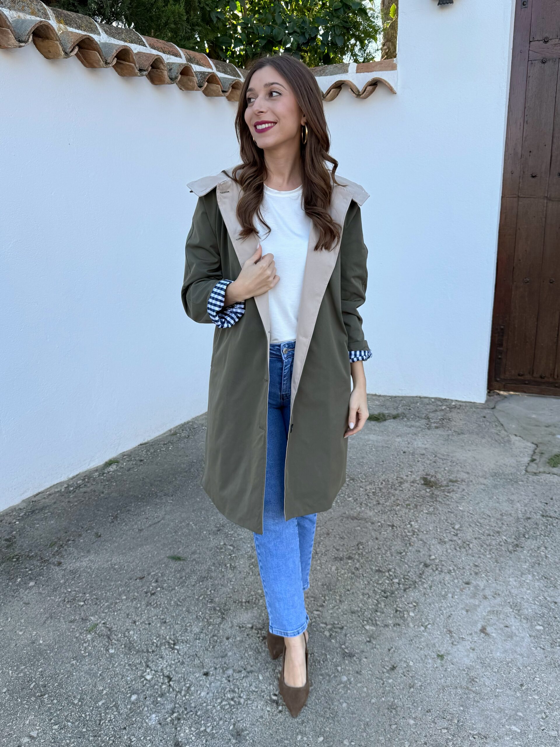 Gabardina Larga Verde Kaki - Imagen 4