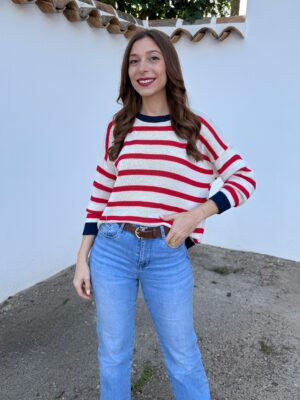 Jersey Hilo Rayas Rojo