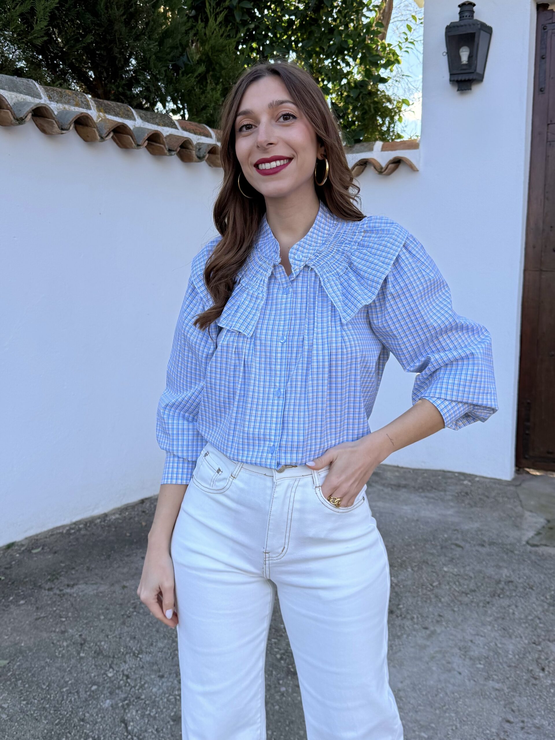 Camisa Cuello Alba Azul