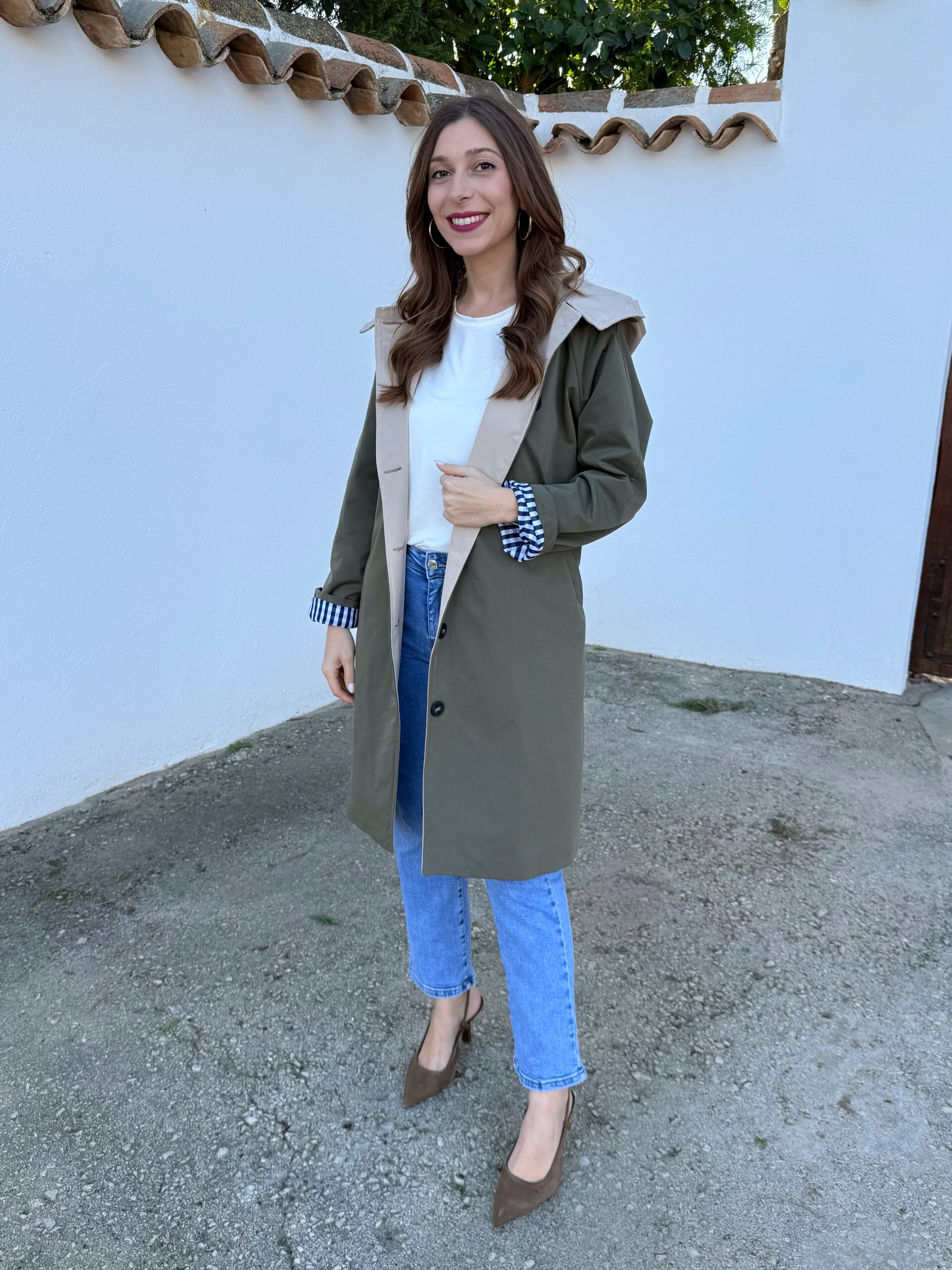 Gabardina Larga Verde Kaki