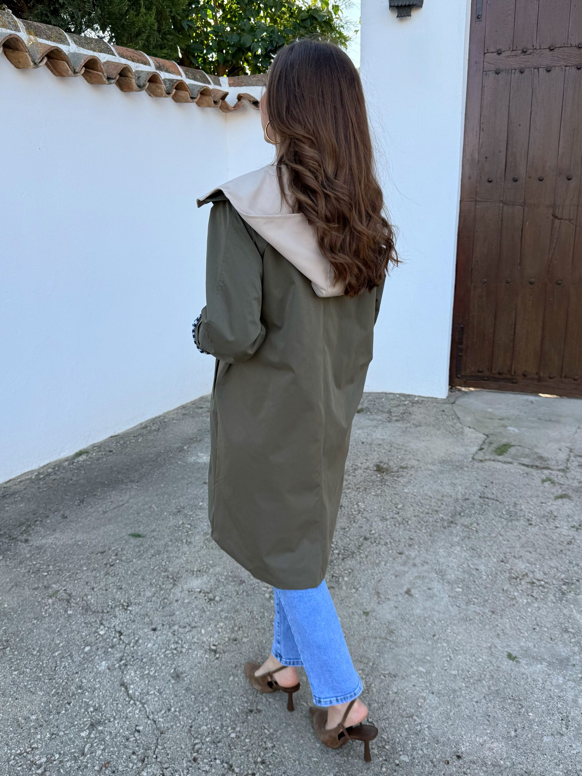 Gabardina Larga Verde Kaki - Imagen 3