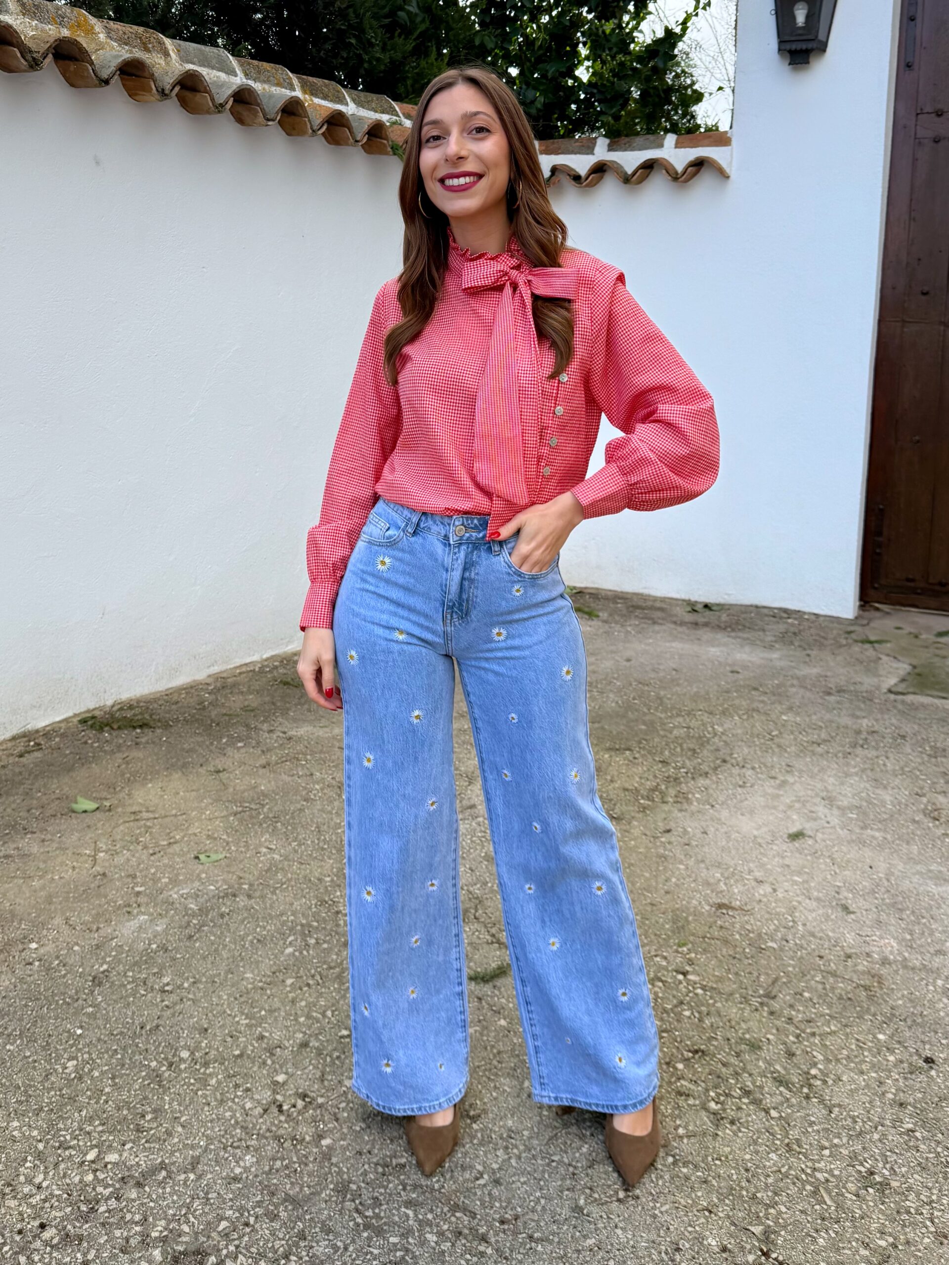 Pantalón Vaquero Margaritas - Imagen 3