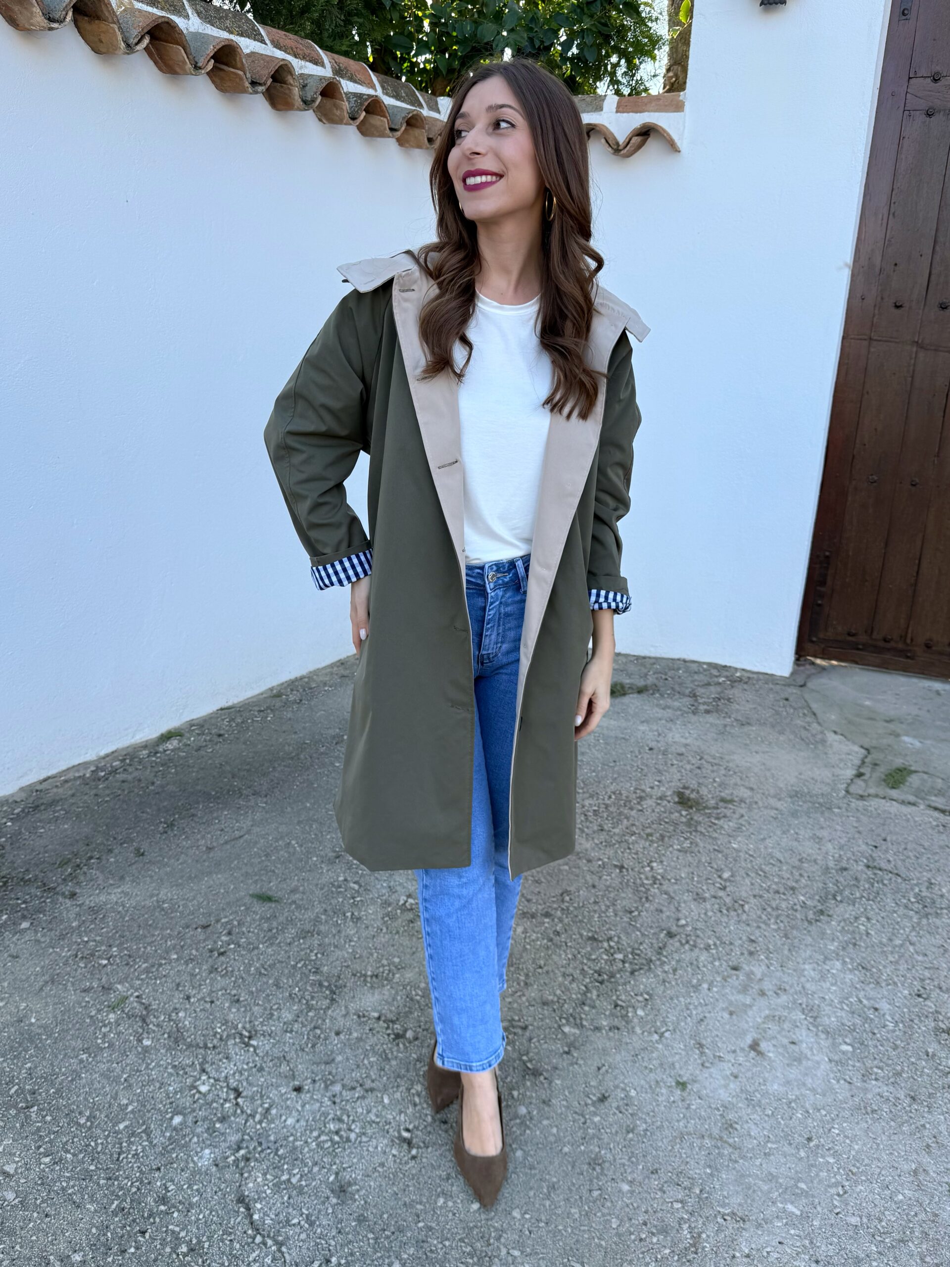 Gabardina Larga Verde Kaki - Imagen 6