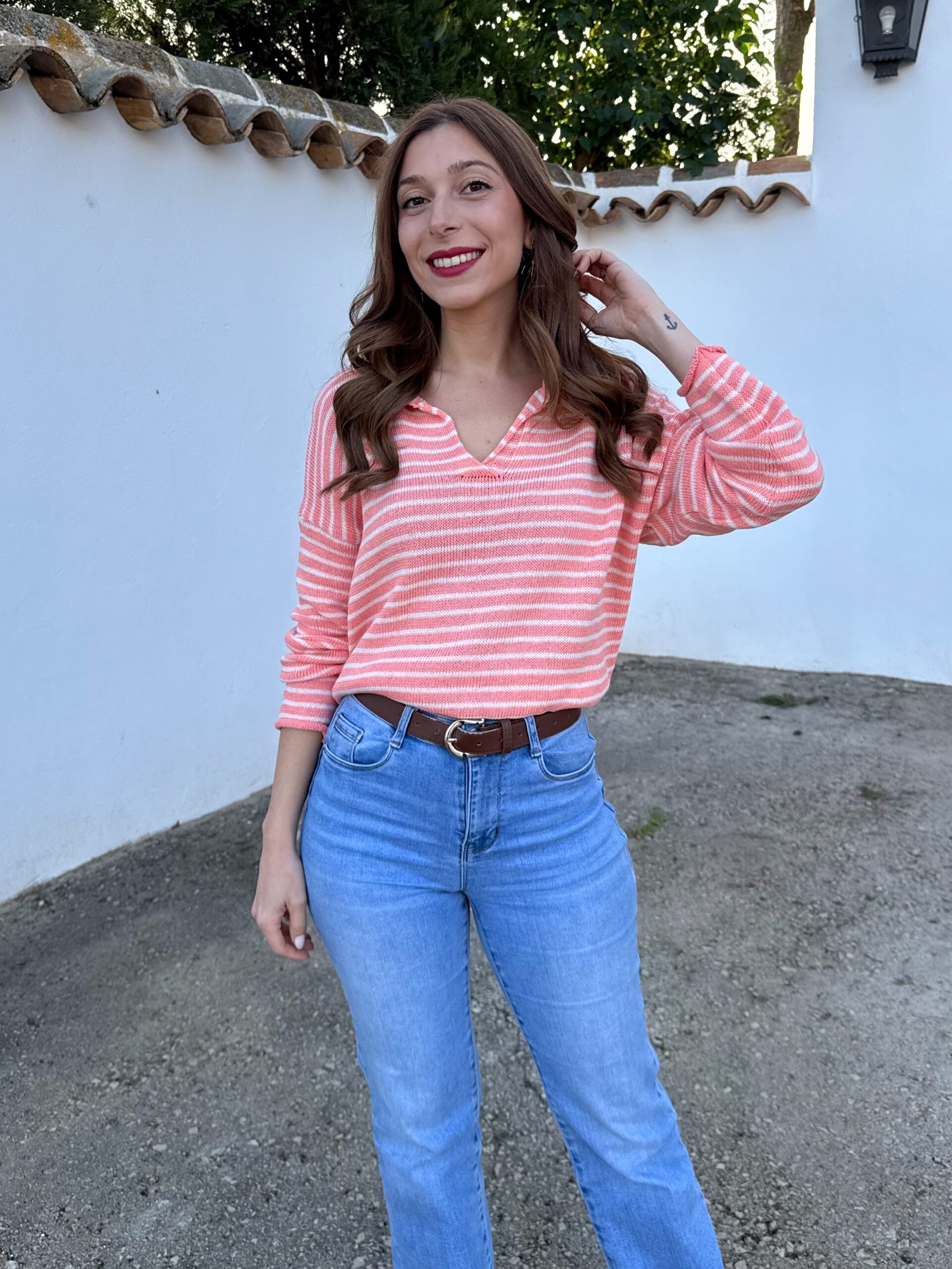 Jersey Cuello Abierto Coral - Imagen 3