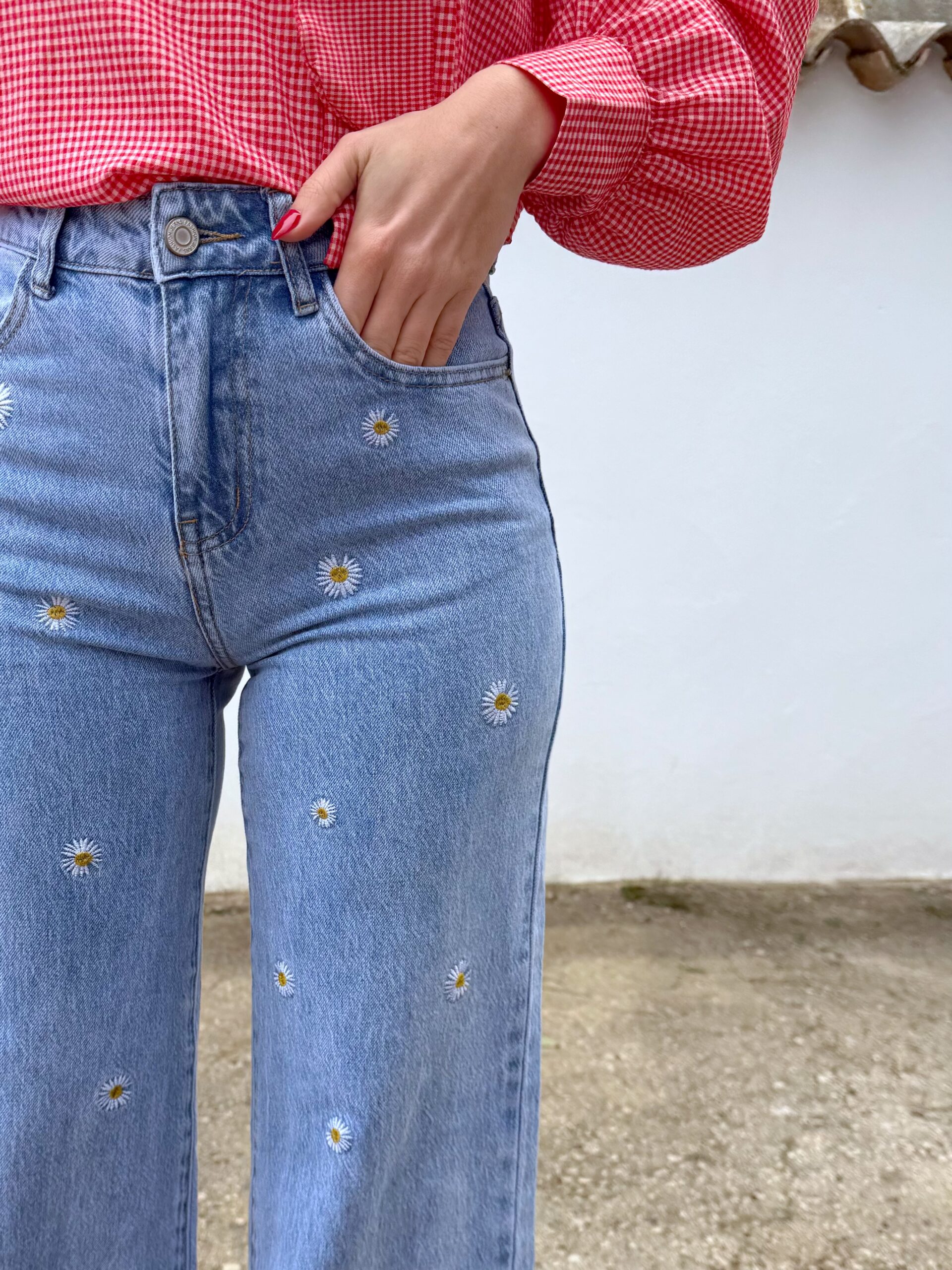 Pantalón Vaquero Margaritas