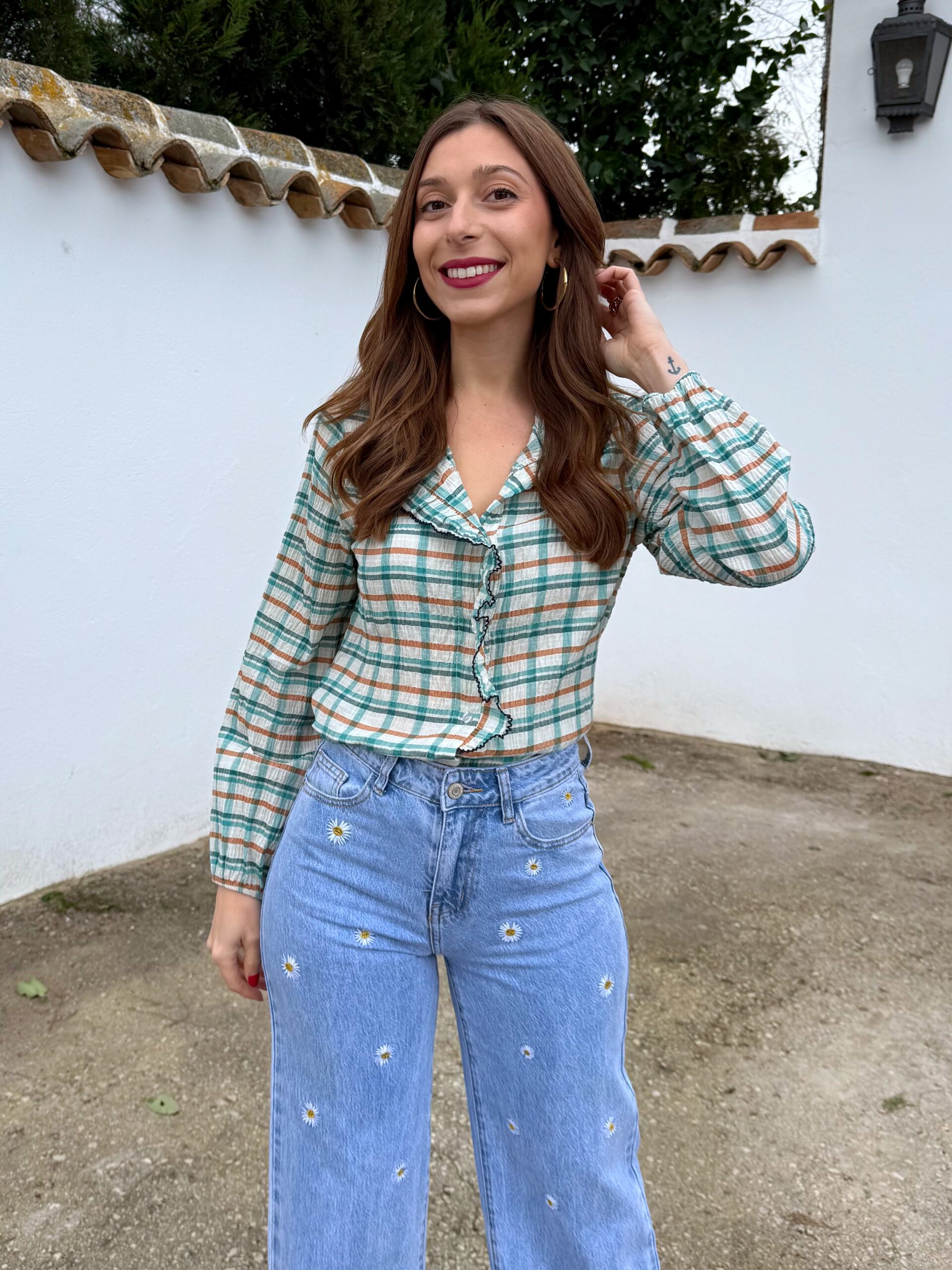 Camisa Ribete Celia Aguamarina - Imagen 4