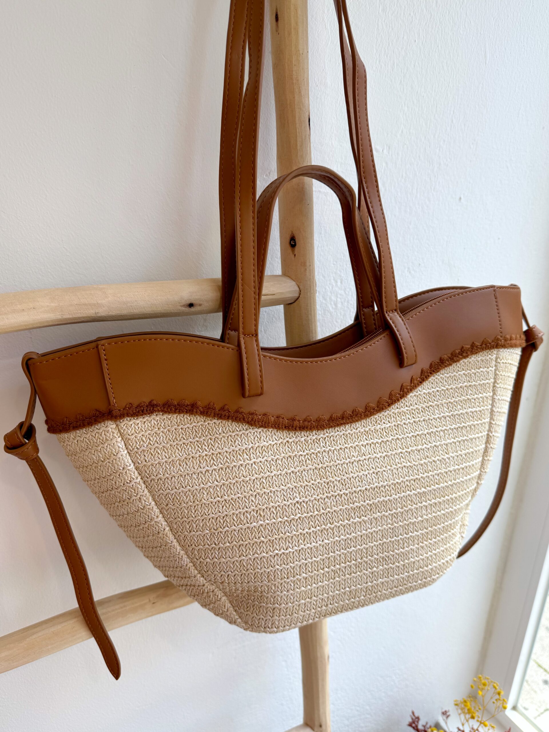 Bolso Alicante Rafia Camel - Imagen 3