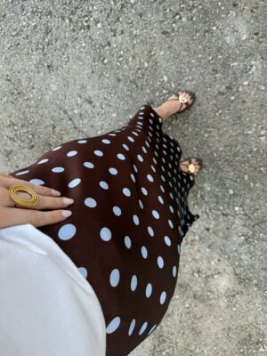 Falda Lunares Marrón/Azul