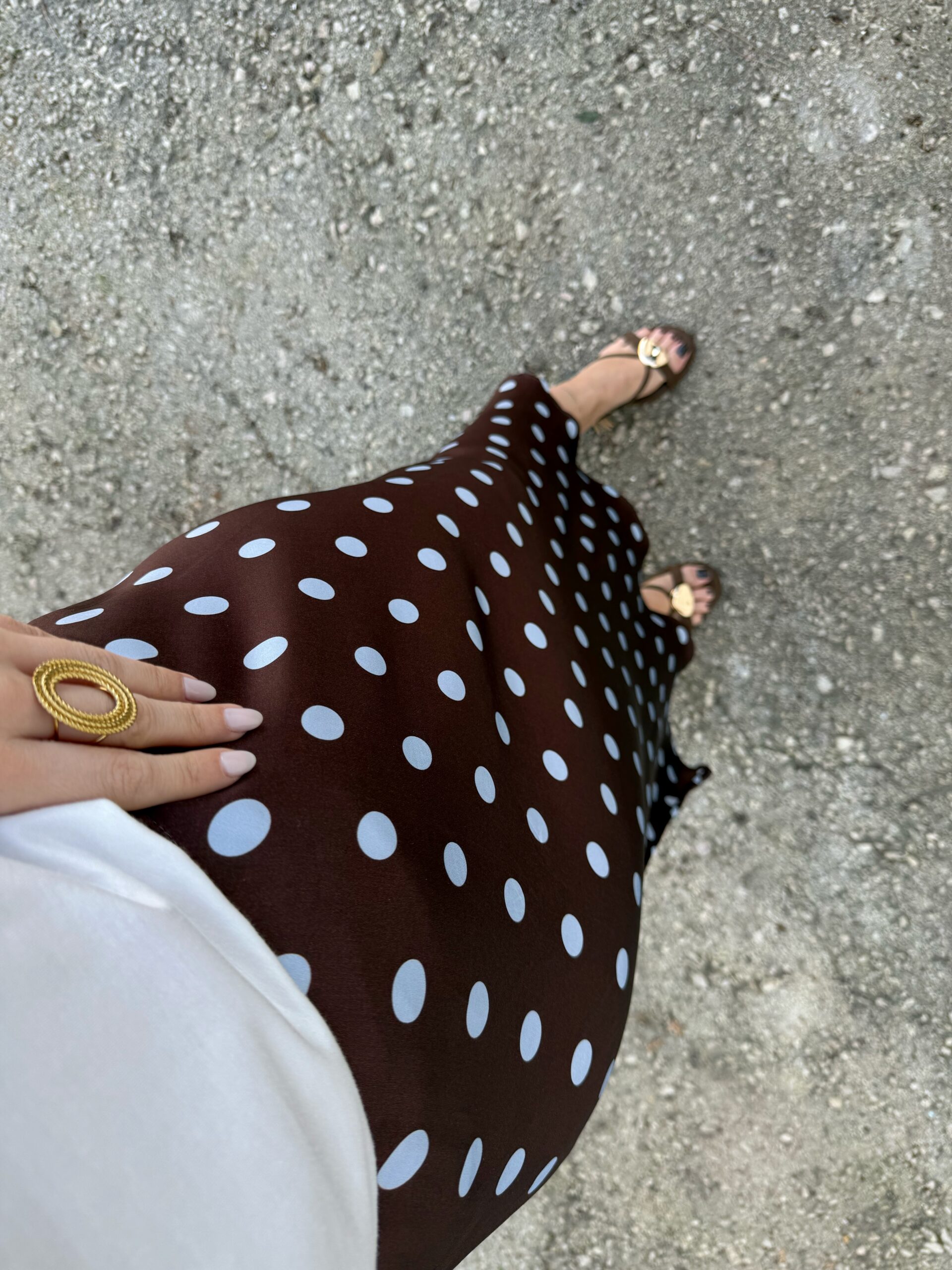 Falda Lunares Marrón/Azul