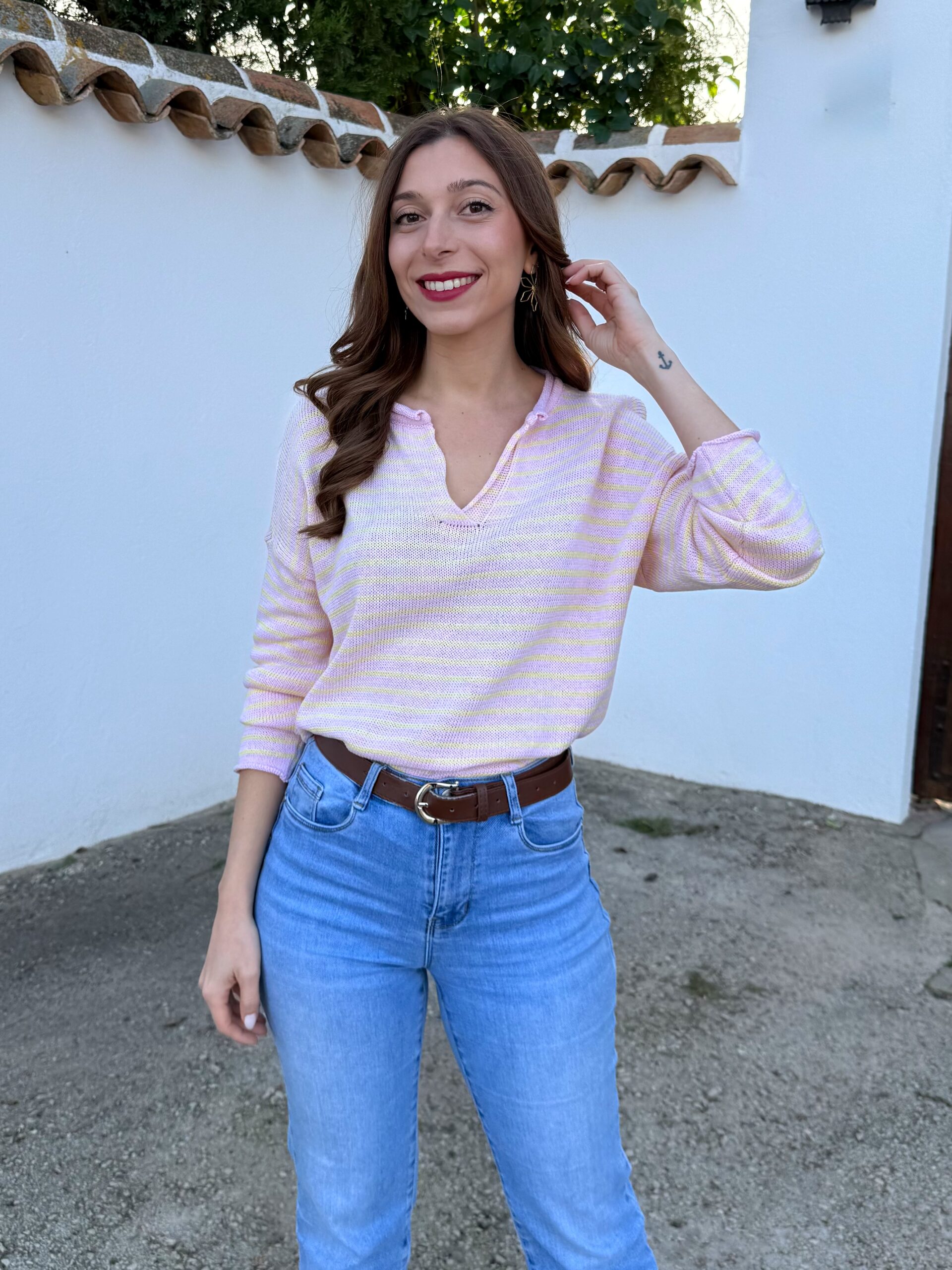 Jersey Cuello Abierto Rosa