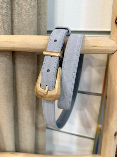 Cinturón Fino Piel Azul