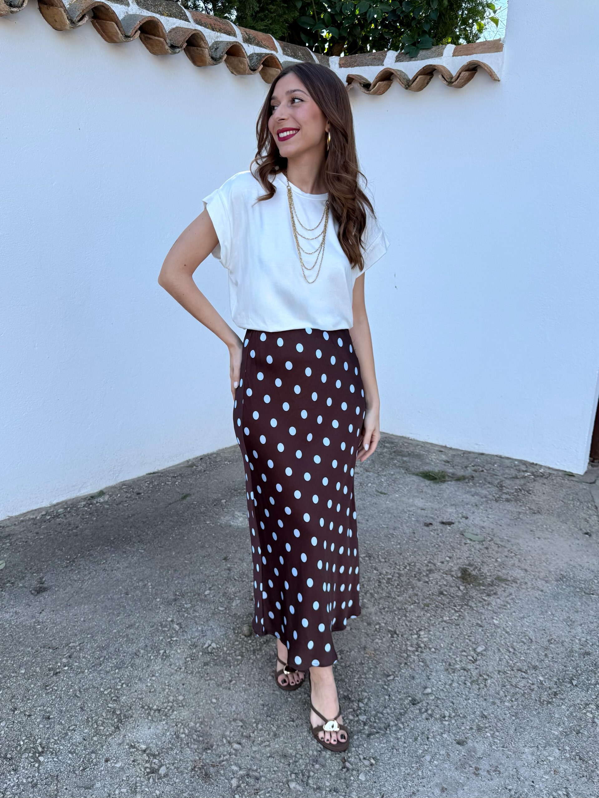 Falda Lunares Marrón/Azul - Imagen 5