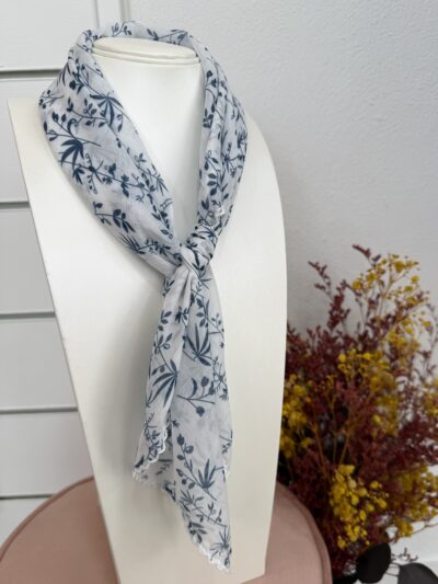 Pañuelo Algodón Puntilla Marino