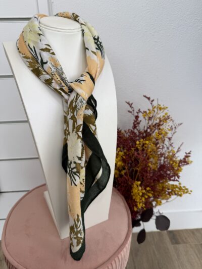 Pañuelo Algodón Flores Melocotón