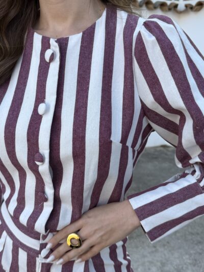 Chaqueta Rayas Burdeos