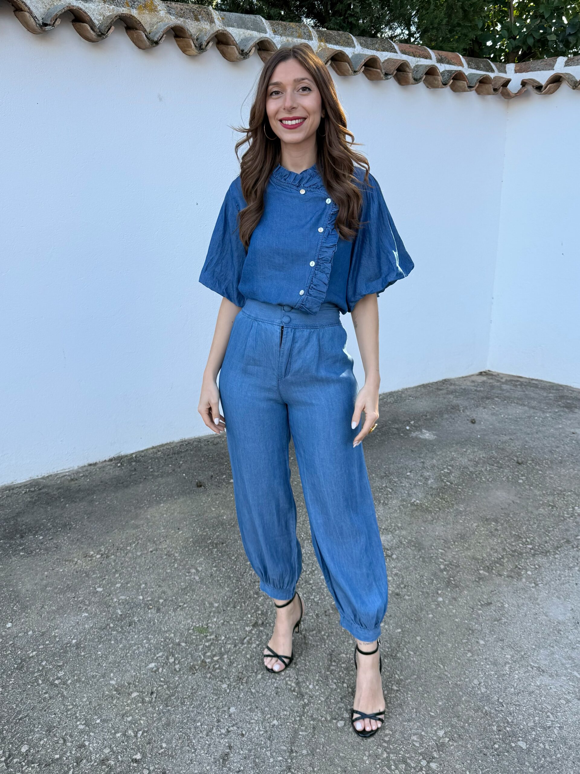 Pantalón Bombacho Denim Oscuro - Imagen 3