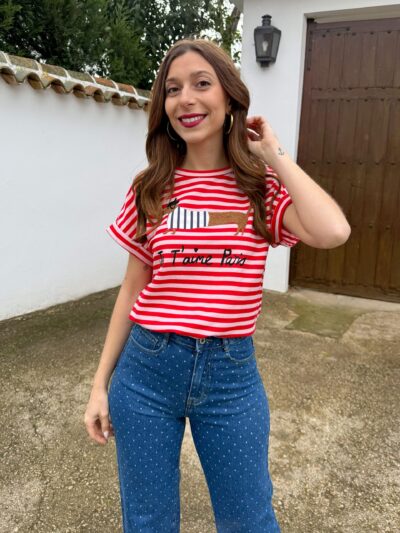 Camiseta Salchicha Rosa/Rojo