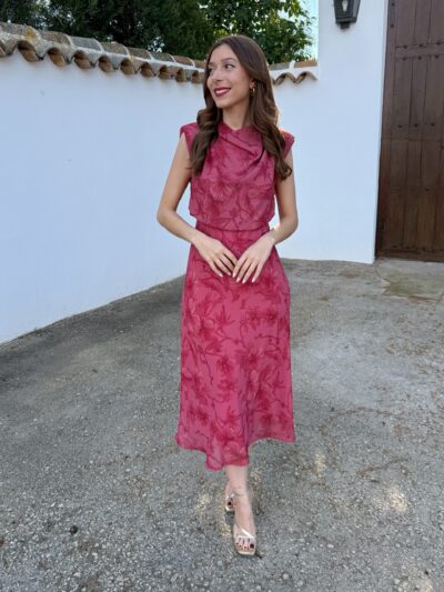 Vestido Gasa Rivera Cereza