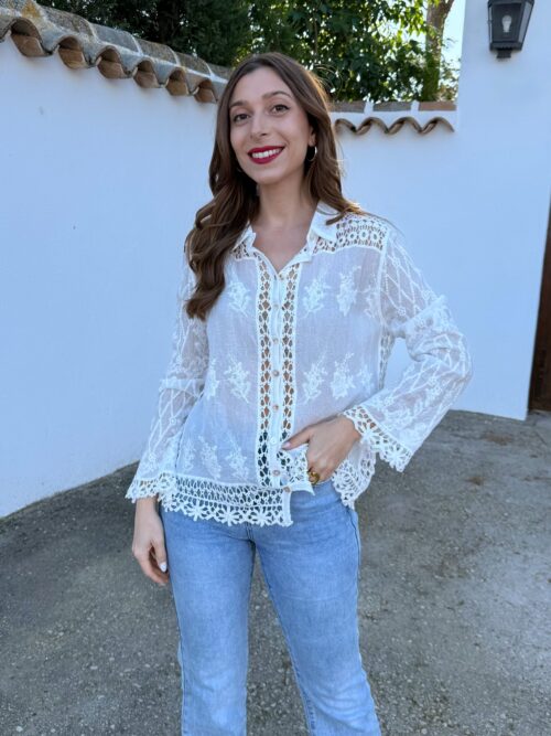 Camisa Encaje Blanco - M/L