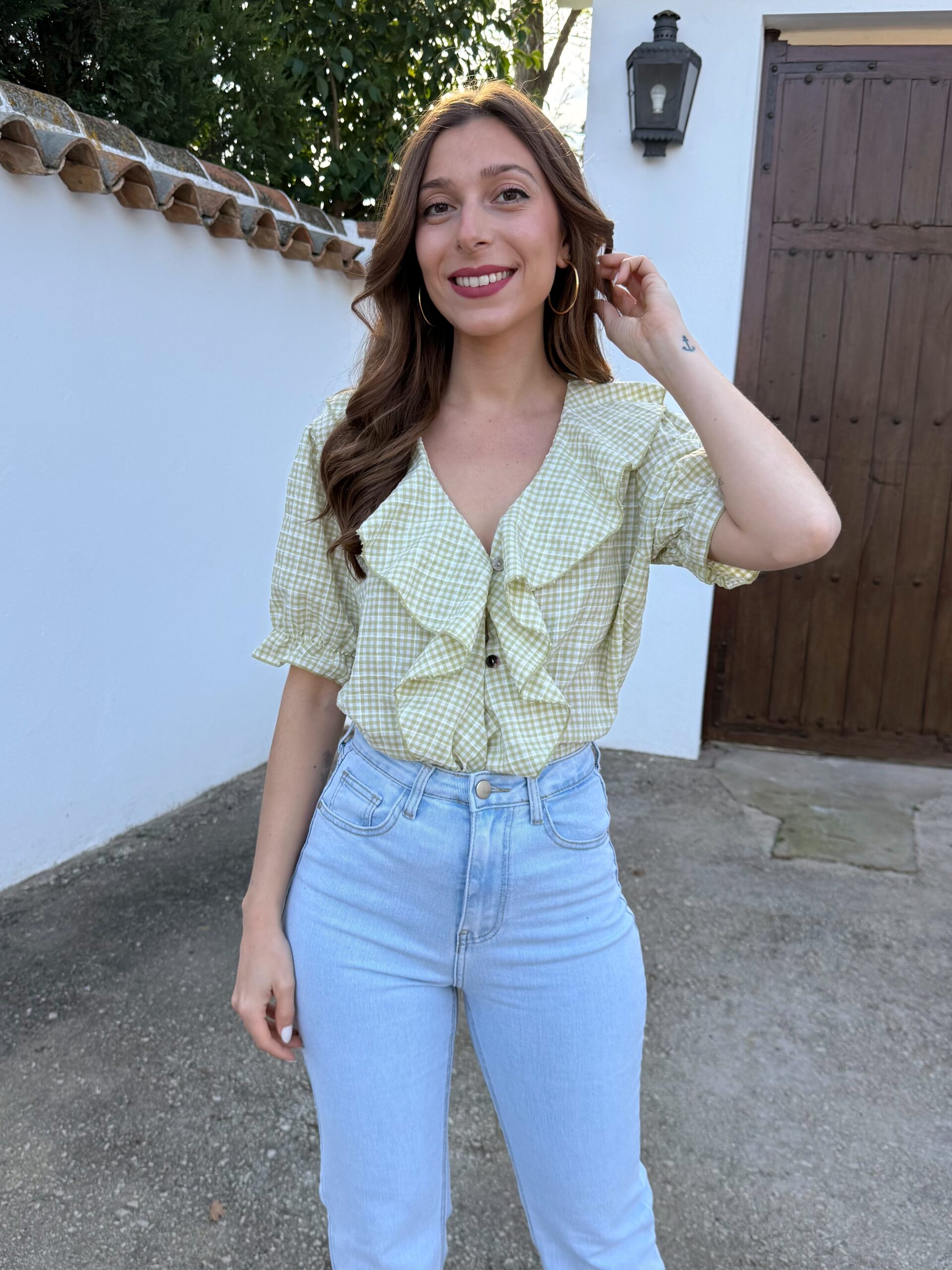 Blusa Claire Vichy Verde - Imagen 5