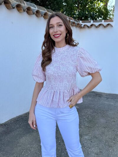 Blusa Farol Rayas Rosa Chicle