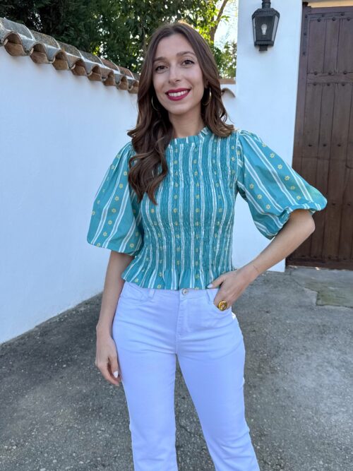 Blusa Farol Margaritas Verde