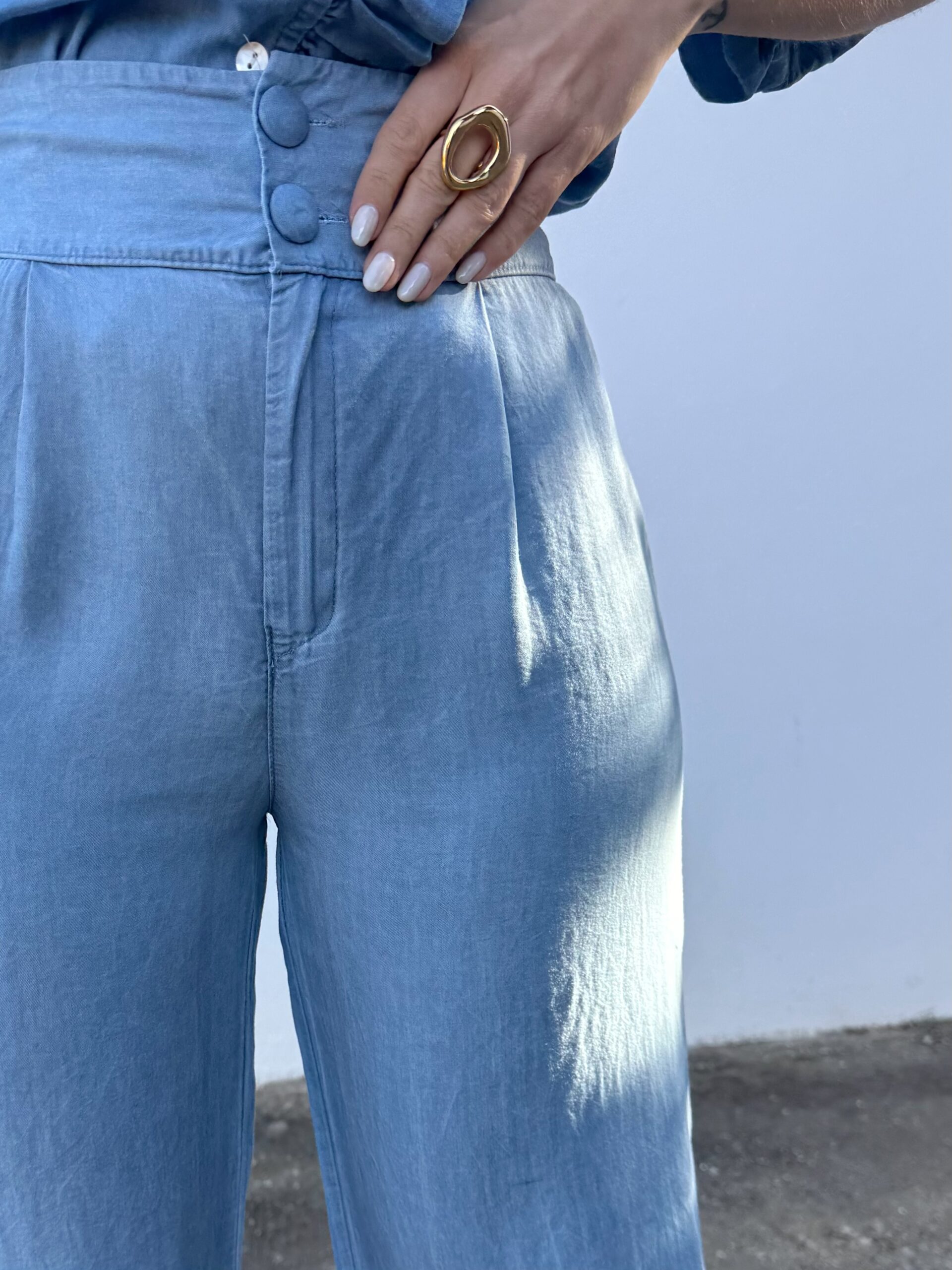 Pantalón Bombacho Denim Claro - Imagen 3