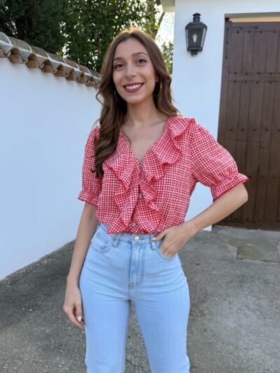 Blusa Claire Vichy Rojo