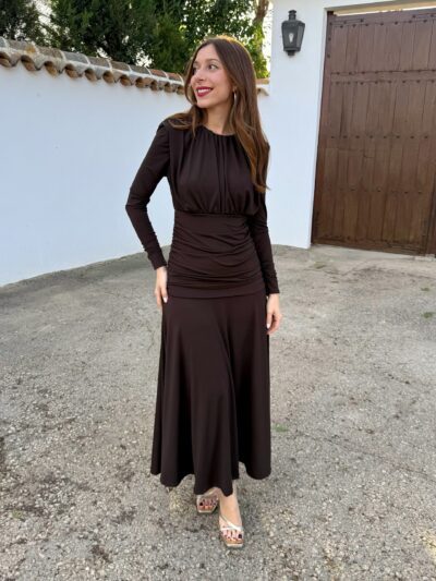 Vestido Marta Marrón - Talla única