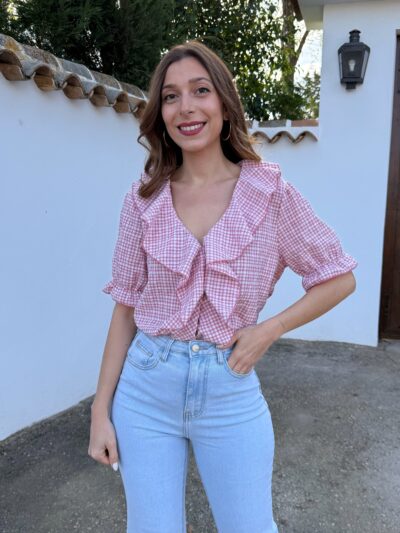 Blusa Claire Vichy Rosa