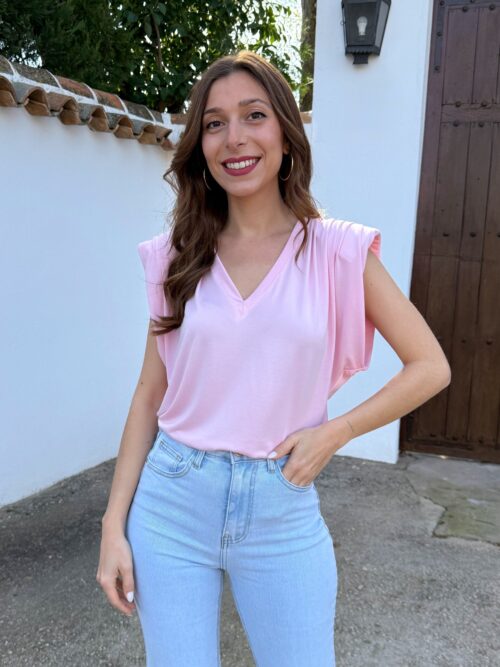 Camiseta Hombreras Pico Rosa - S/M
