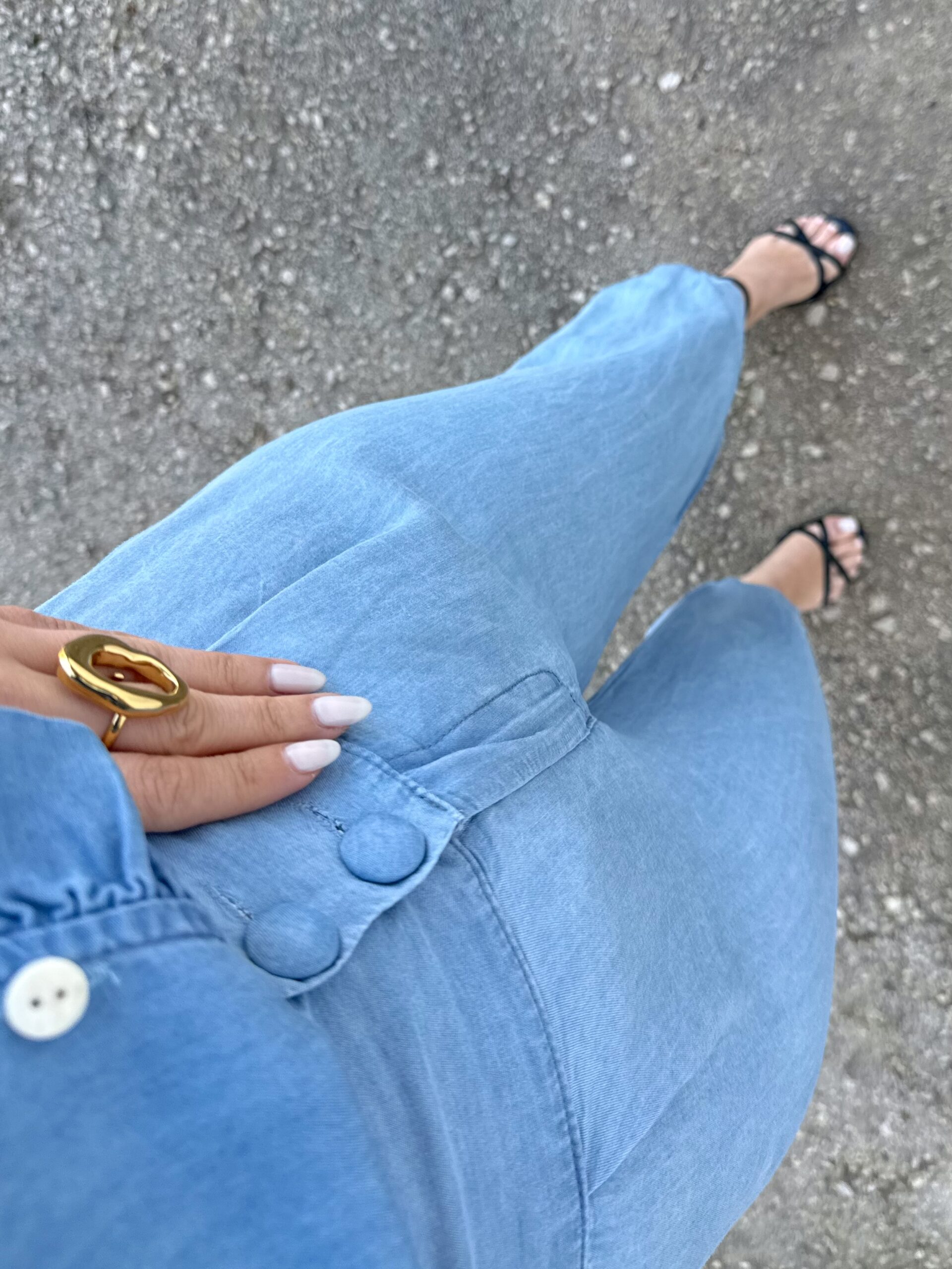 Pantalón Bombacho Denim Claro