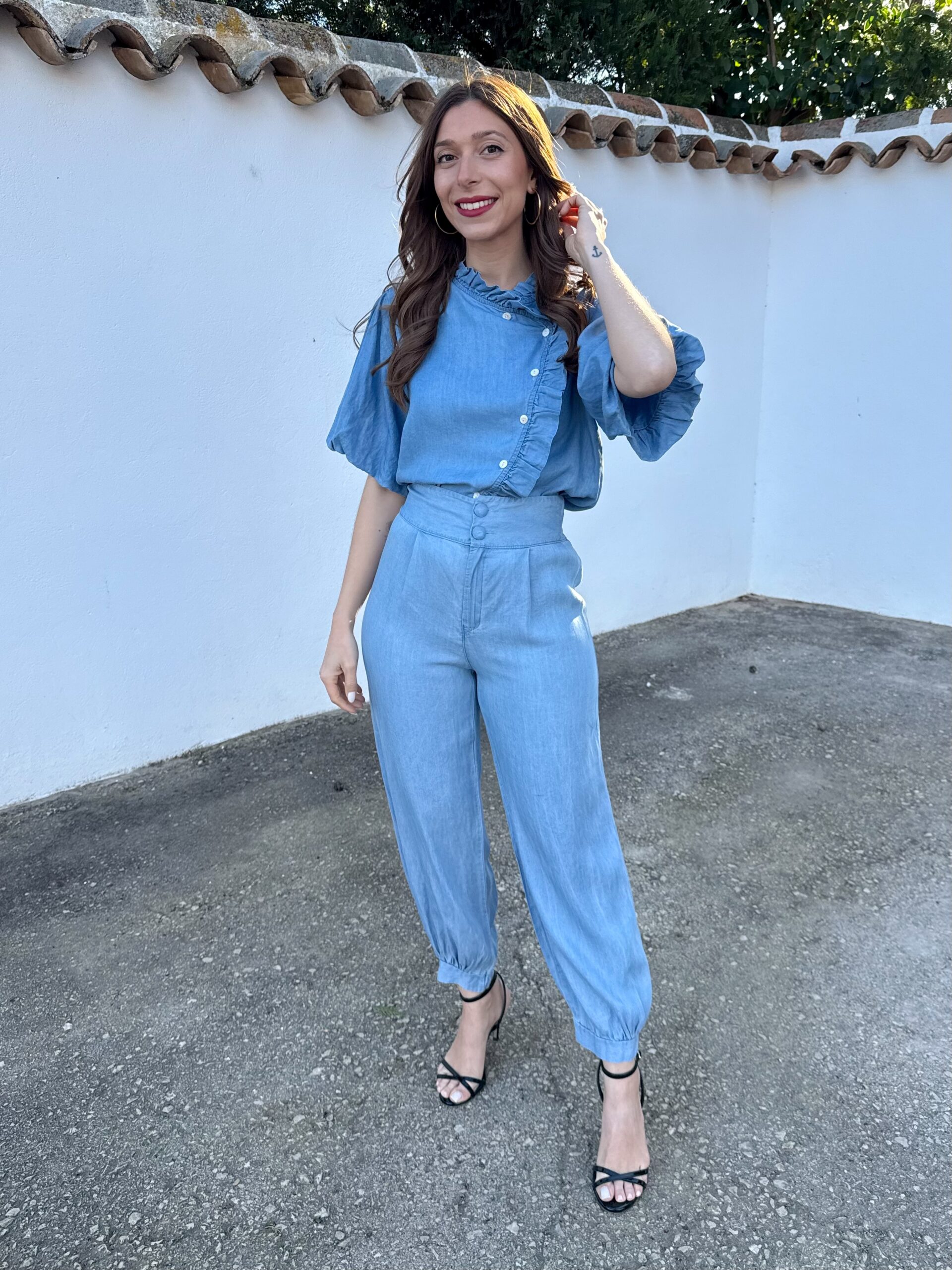 Pantalón Bombacho Denim Claro - Imagen 6