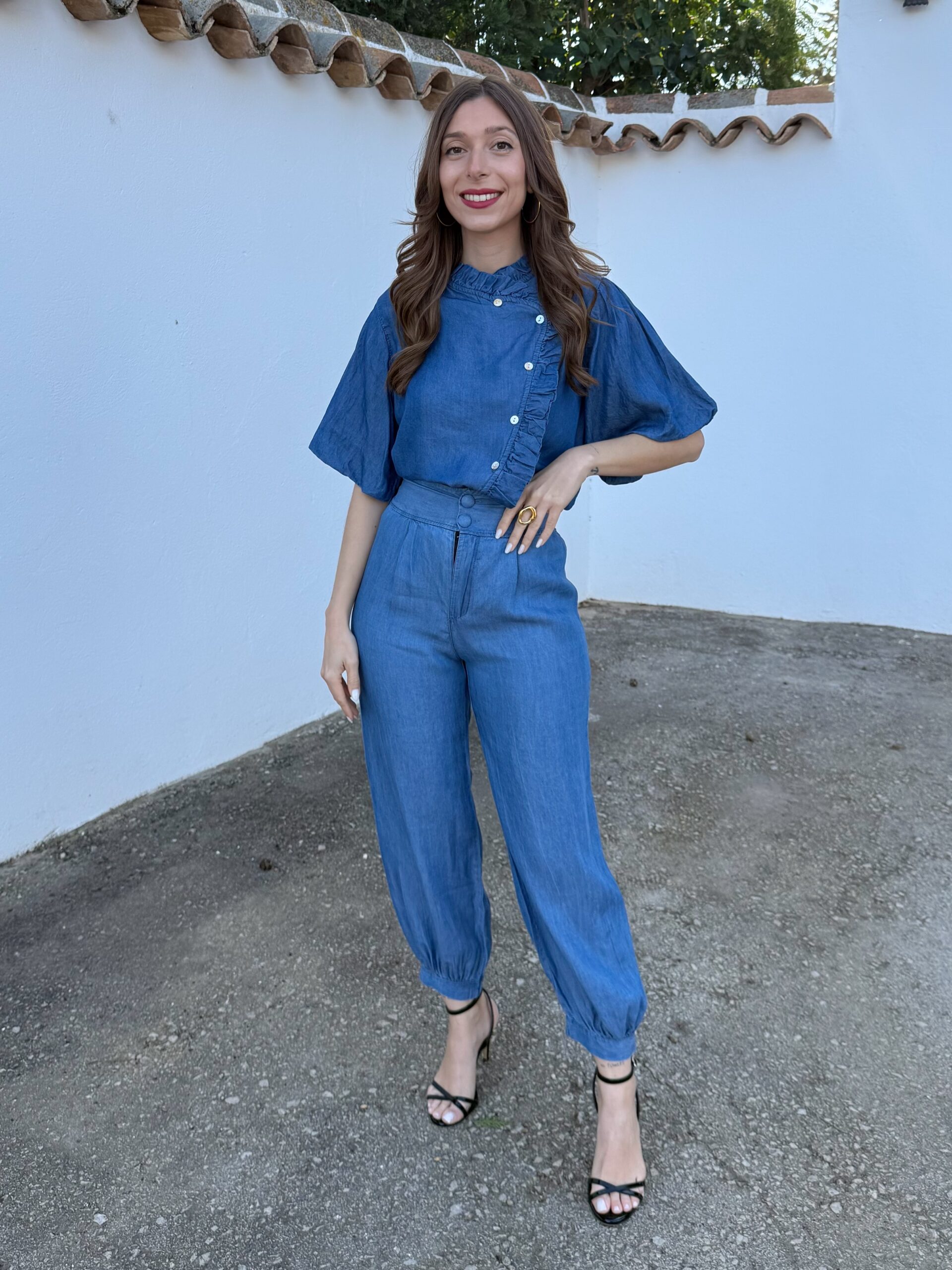 Pantalón Bombacho Denim Oscuro - Imagen 4