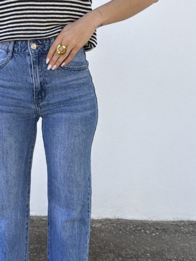 Pantalón Vaquero Recto Azul Medio