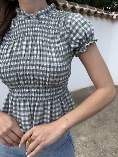 Blusa Panal Vichy Verde