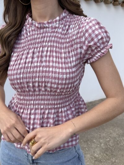 Blusa Panal Vichy Rosa