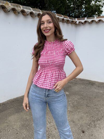 Blusa Panal Vichy Fucsia