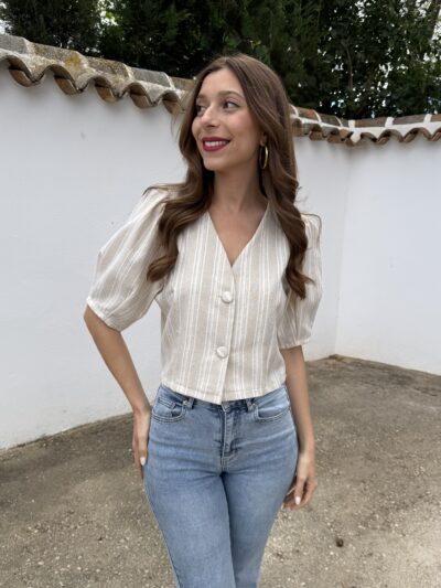 Chaqueta Lurex Beige