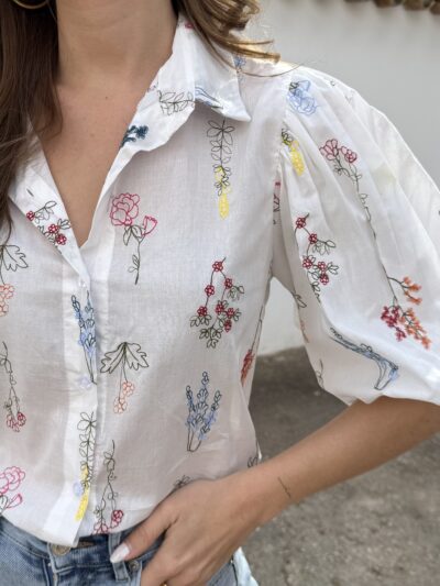 Camisa Bordada Flores