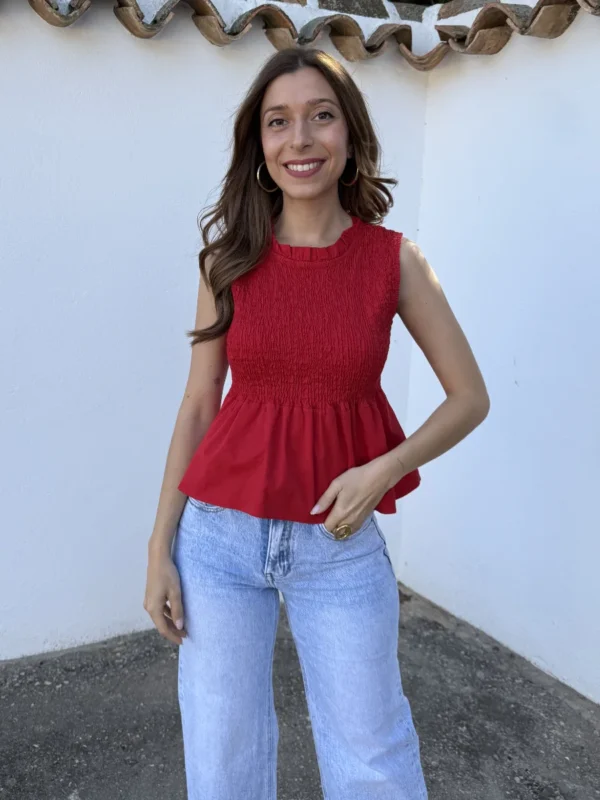 Blusa Basic Panal Rojo - Talla única