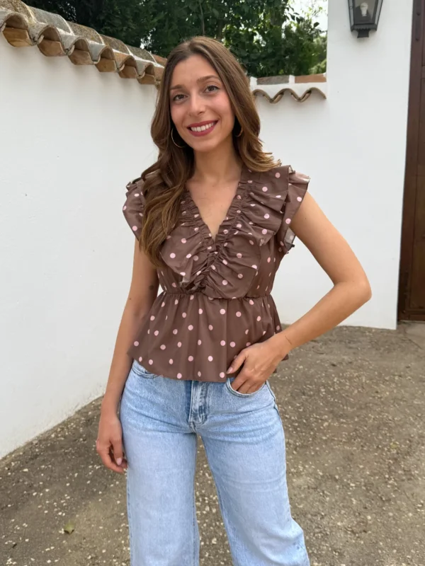 Blusa Rebeca Lunares Choco