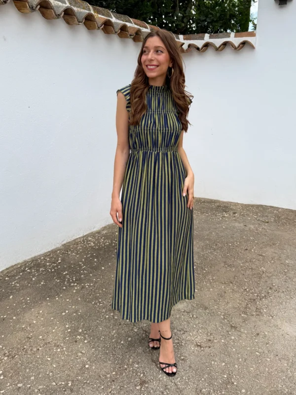 Vestido Marsala Verde/Azul
