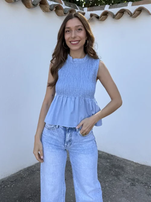 Blusa Basic Panal Azul Bebé - Talla única