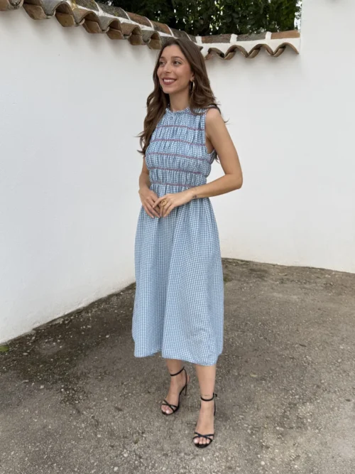 Vestido Vichy Azul Panal