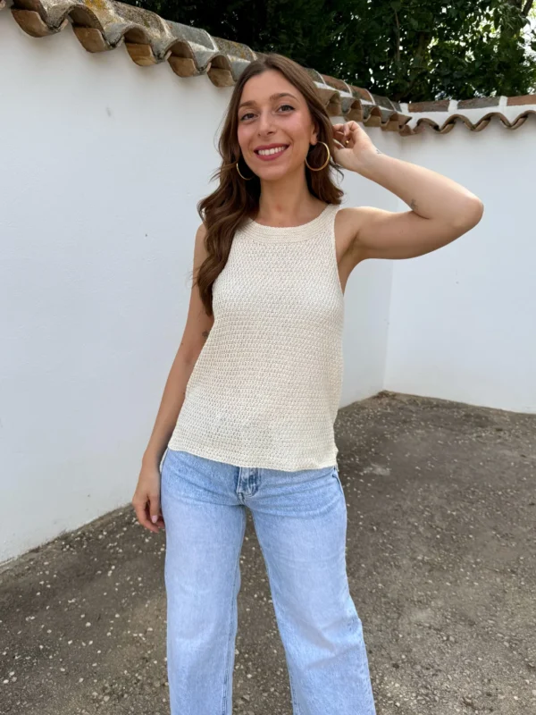 Top Punto Halter Beige